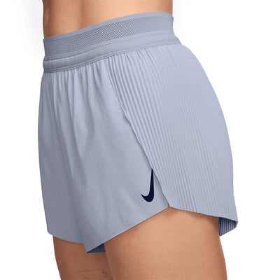 Nike Women's AeroSwift Dri-FIT ADV Mid-Rise Brief-Lined Running Shorts - BlackToe Running#colour_ghost-blue-void