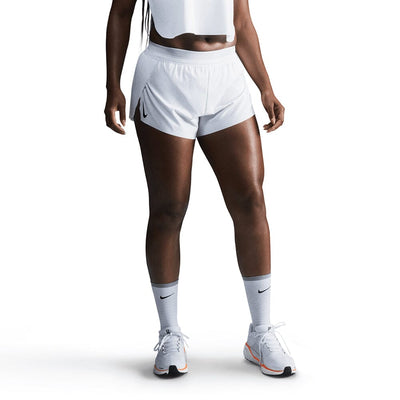 Nike Women's AeroSwift Dri-FIT ADV Mid-Rise Brief-Lined Running Shorts - BlackToe Running#colour_white