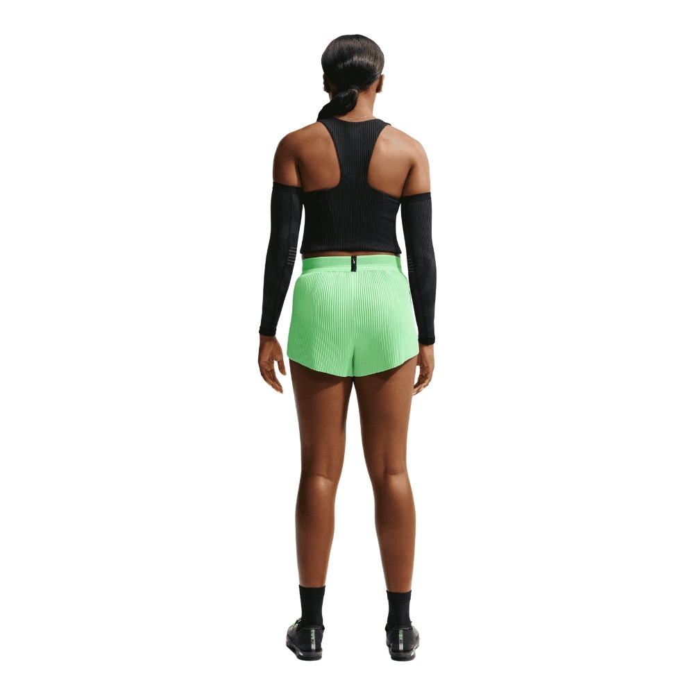 Nike Women's AeroSwift Dri-FIT ADV Mid-Rise Brief-Lined Running Shorts - BlackToe Running#colour_illusion-green