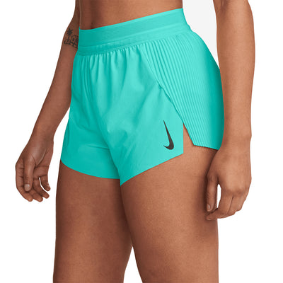 Nike Women's AeroSwift Dri-FIT ADV Mid-Rise Brief-Lined Running Shorts - BlackToe Running#colour_hyper-turq