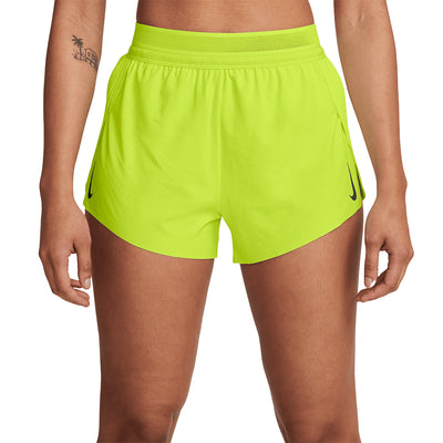 Nike Women's AeroSwift Dri-FIT ADV Mid-Rise Brief-Lined Running Shorts - BlackToe Running#colour_cyber