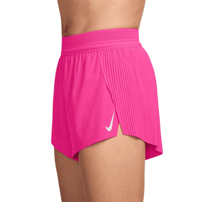 Nike Women's AeroSwift Dri-FIT ADV Mid-Rise Brief-Lined Running Shorts - BlackToe Running#colour_hyper-pink-black