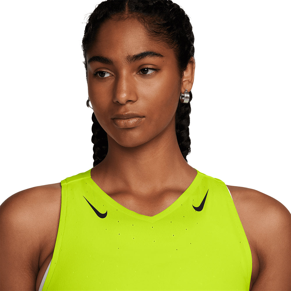 Nike Women's AeroSwift Dri-FIT ADV Running Singlet - BlackToe Running#colour_cyber