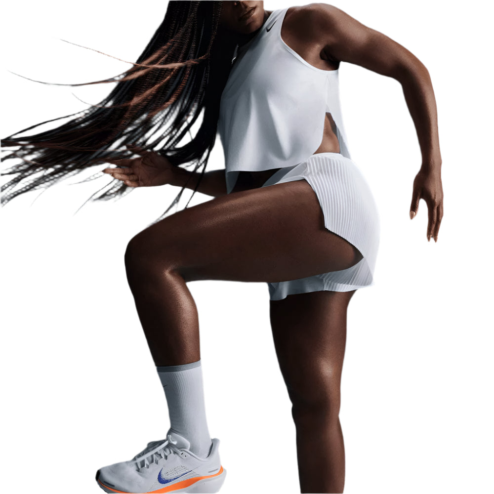 Nike Women's AeroSwift Dri-FIT ADV Cropped Running Tank Top - BlackToe Running#colour_white-black