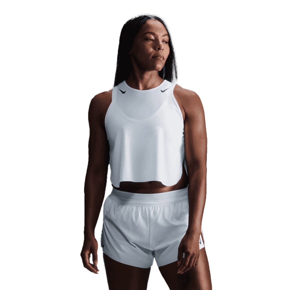 Nike Women's AeroSwift Dri-FIT ADV Cropped Running Tank Top - BlackToe Running#colour_white-black