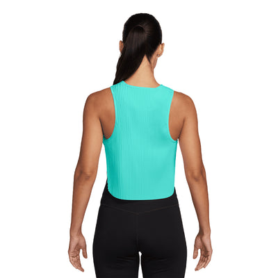 Nike Women's AeroSwift Dri-FIT ADV Cropped Running Tank Top - BlackToe Running#colour_hyper-turq