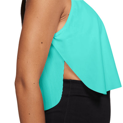 Nike Women's AeroSwift Dri-FIT ADV Cropped Running Tank Top - BlackToe Running#colour_hyper-turq