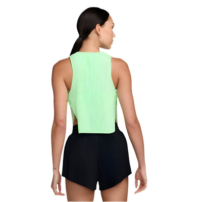 Nike Women's AeroSwift Dri-FIT ADV Cropped Running Tank Top - BlackToe Running#colour_vapor-green-black