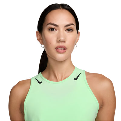 Nike Women's AeroSwift Dri-FIT ADV Cropped Running Tank Top - BlackToe Running#colour_vapor-green-black