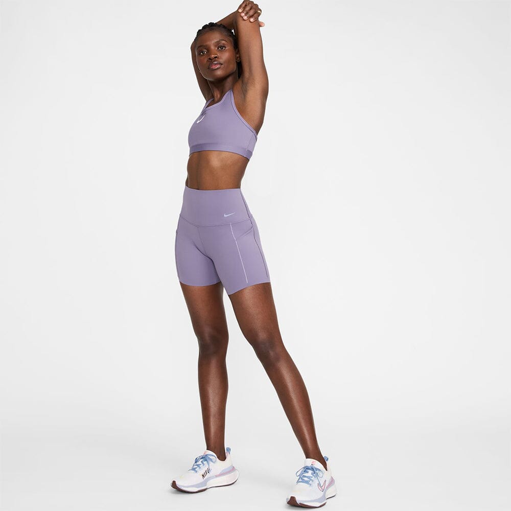 Women's Medium-Support High-Waisted 5" Biker Shorts with Pockets - BlackToe Running#colour_purple
