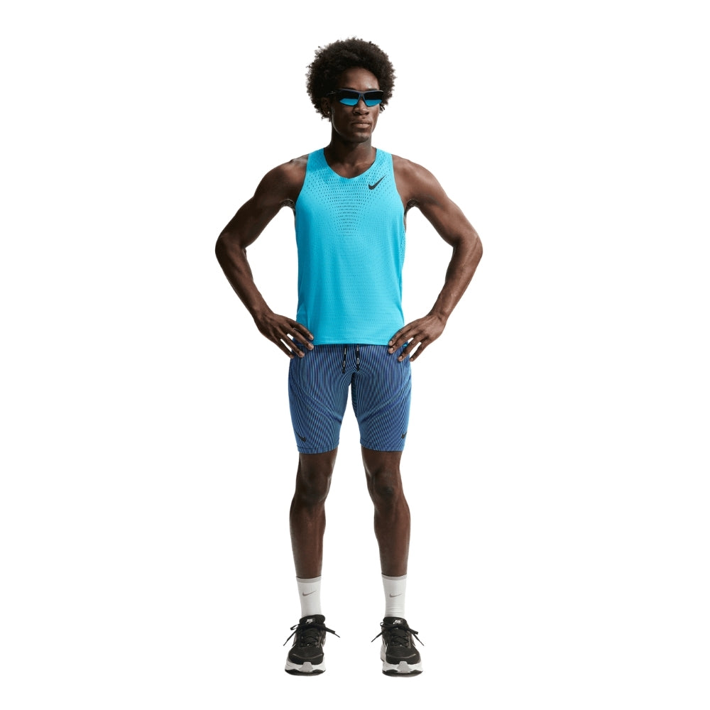 Nike Men's AeroSwift Dri-FIT ADV Running 1/2-Length Tights - Blacktoe Running#colour_baltic-blue-black-old-royal