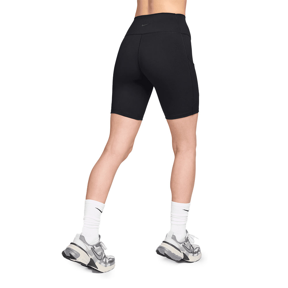 Nike Women's One High-Waisted 8" Biker Shorts with Pockets - BlackToe Running