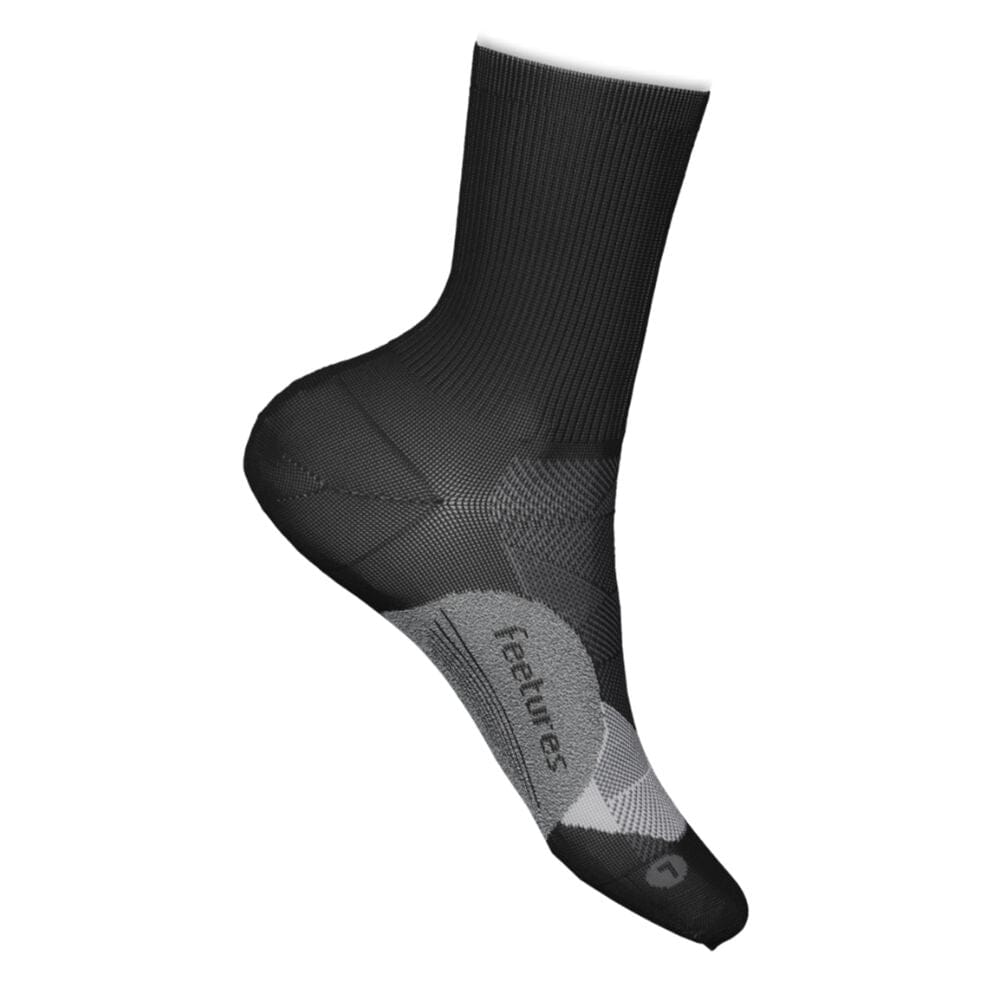 Feetures Elite Light Cushion Mini Crew Socks - BlackToe Running#colour_black