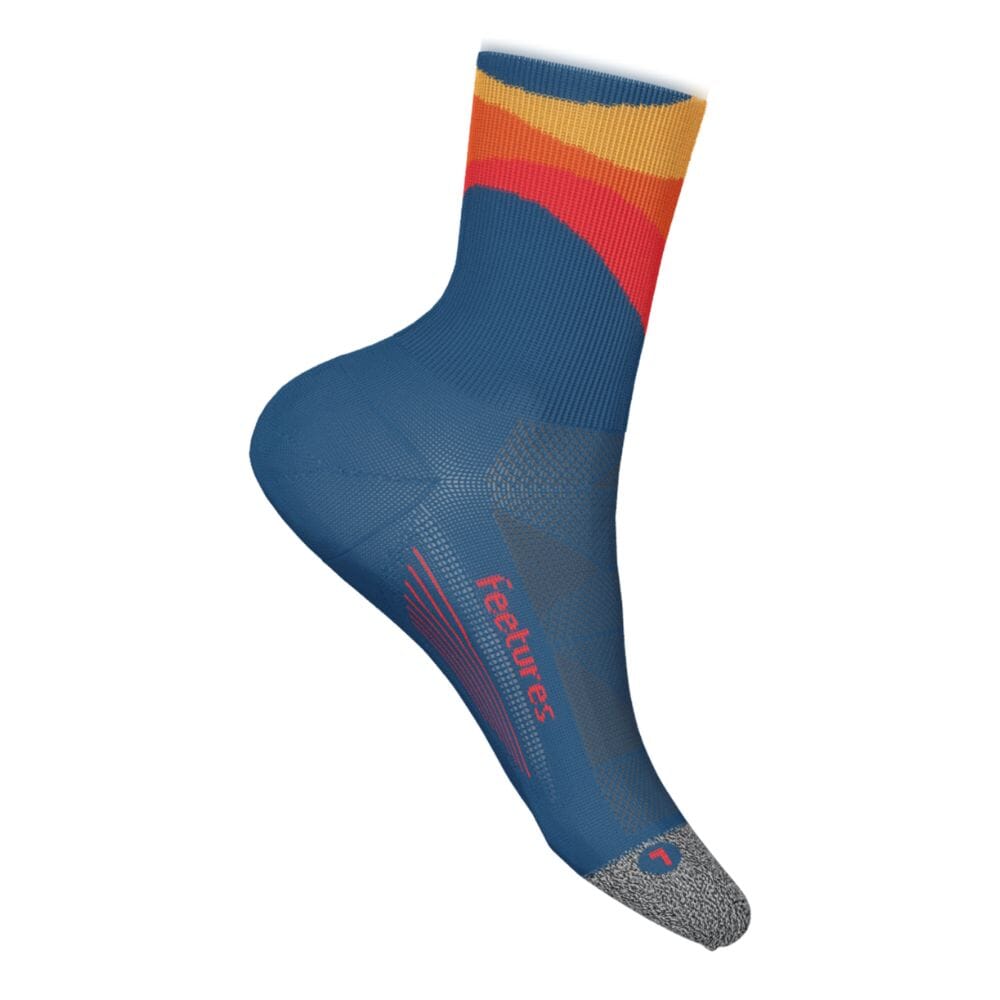 Feetures Elite Light Cushion Mini Crew Socks - BlackToe Running#colour_rythmic-blue