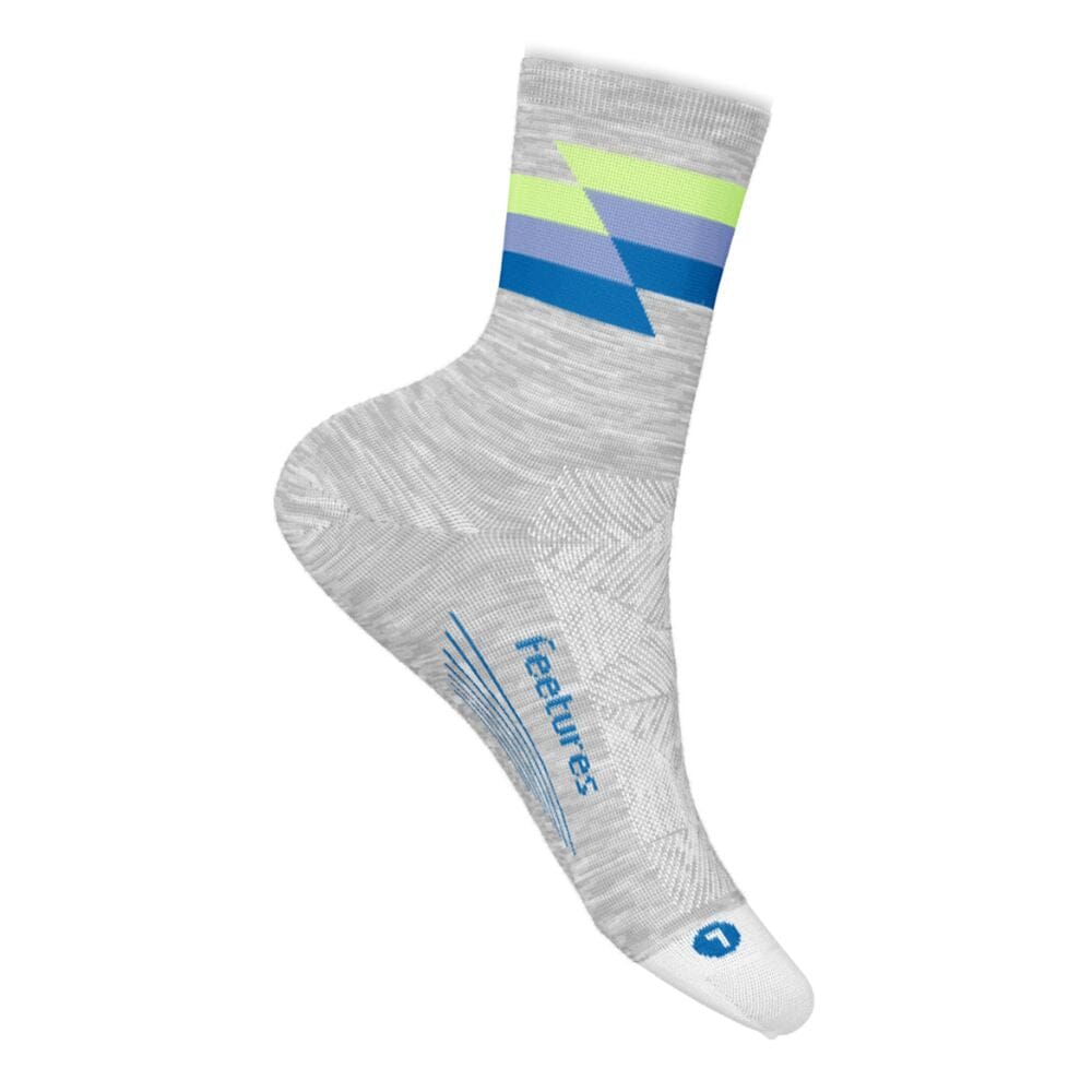 Feetures Elite Light Cushion Mini Crew Socks - BlackToe Running#colour_synthwave-grey