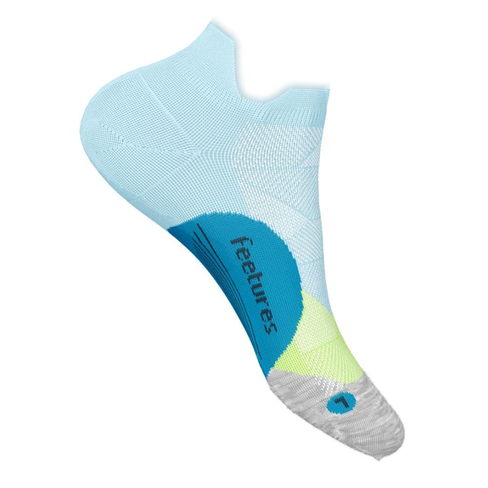 Feetures Elite Light Cushion No-Show Tab Socks - BlackToe Running#colour_blue-crystal