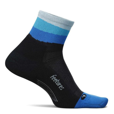Feetures Elite Light Cushion Quarter Socks - BlackToe Running - Small 