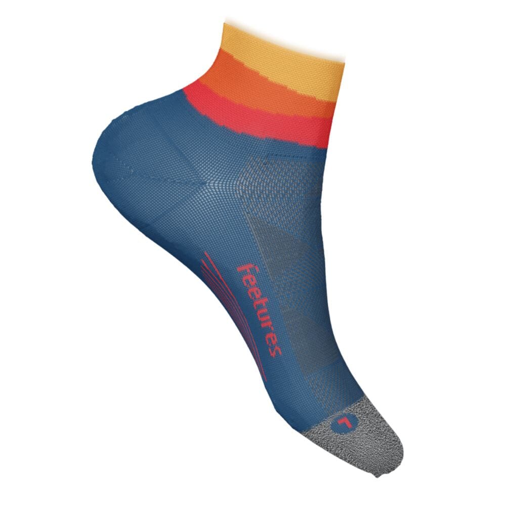 Feetures Elite Light Cushion Quarter Socks - BlackToe Running#colour_solar-ascent