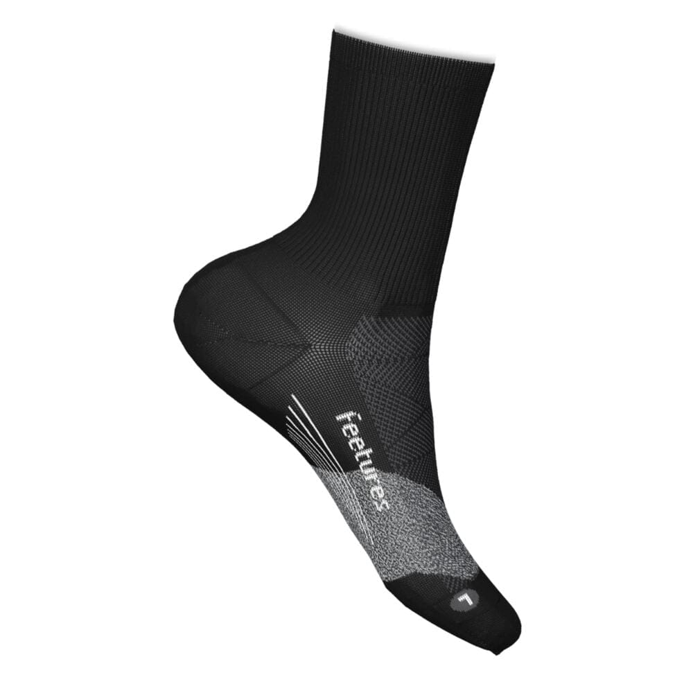 Feetures Elite Ultralight Cushion Mini Crew Socks - BlackToe Running#colour_black