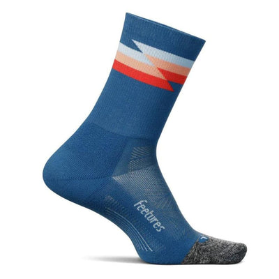 Feetures Elite Ultralight Cushion Mini Crew Socks - BlackToe Running - Medium#colour_synthwave-blue