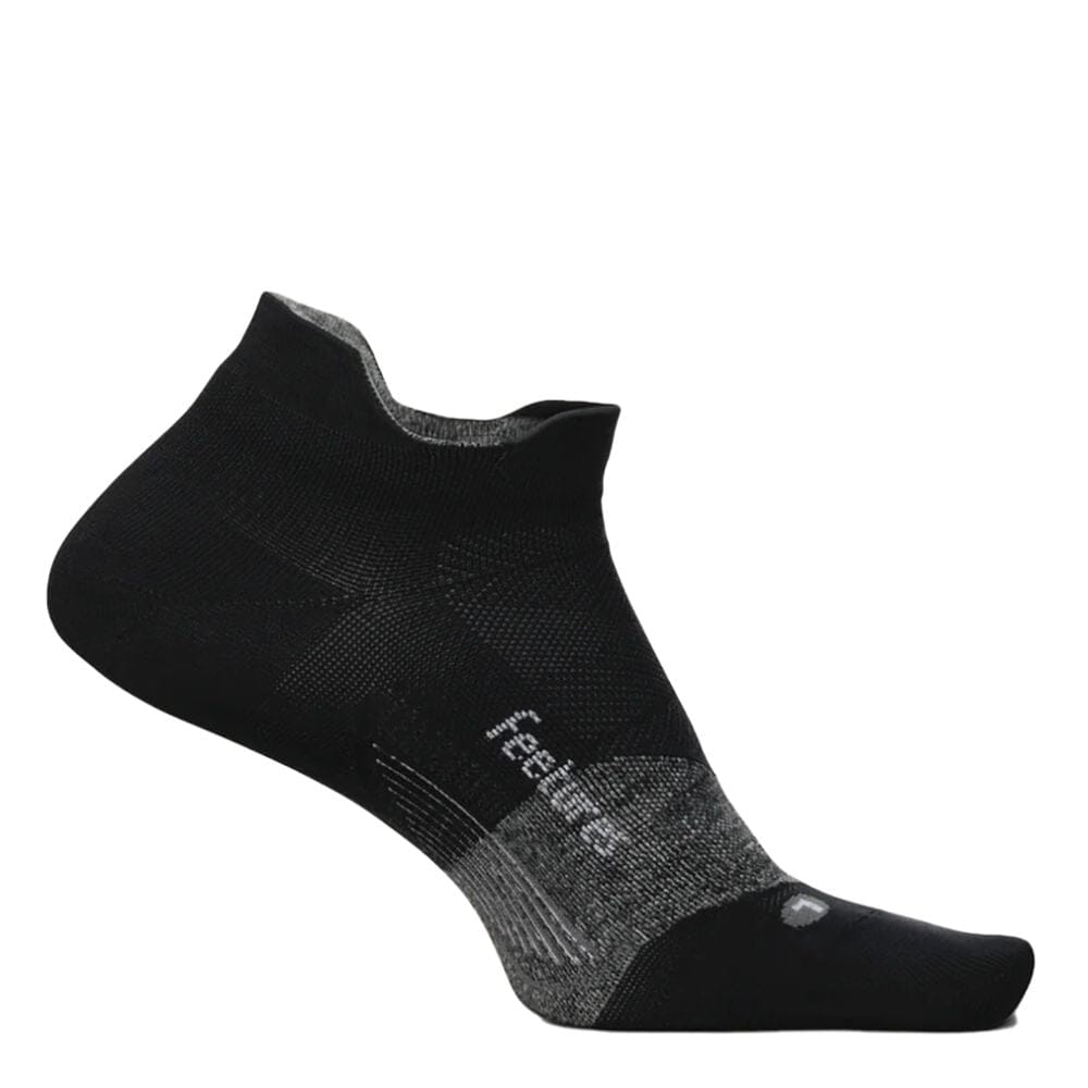 Feetures Elite Ultralight Cushion No-Show Tab Socks - BlackToe Running#colour_black-grey