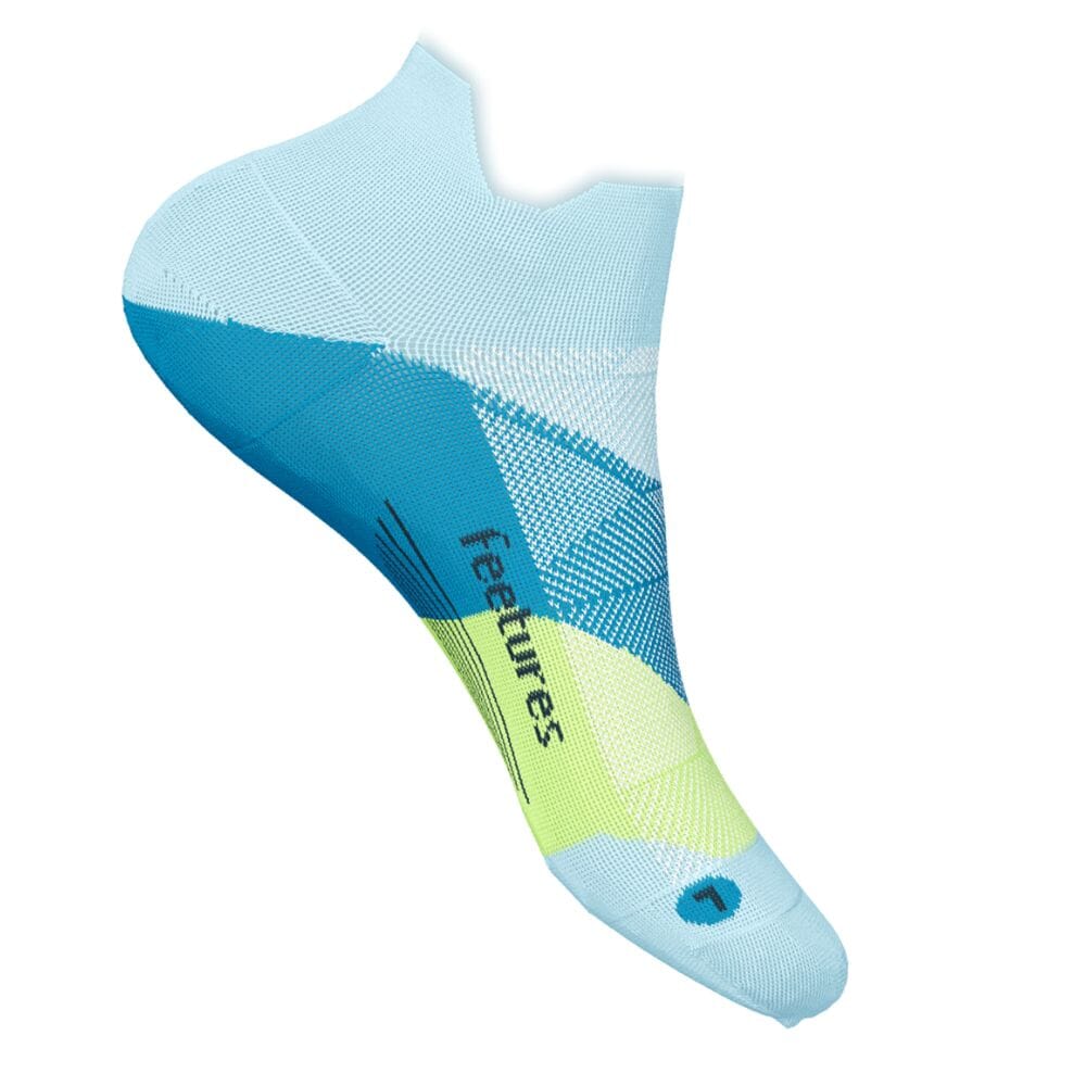 Feetures Elite Ultralight Cushion No-Show Tab Socks - BlackToe Running#colour_blue-crystal
