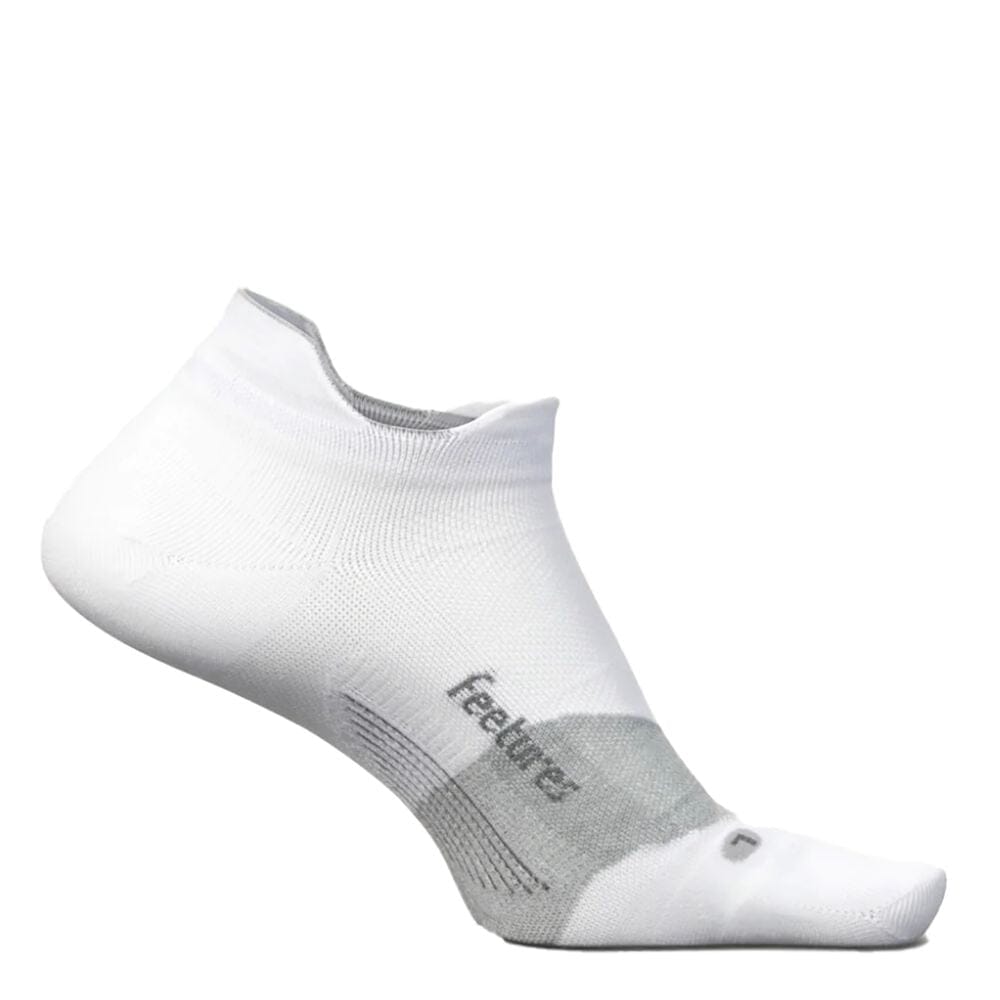Feetures Elite Ultralight Cushion No-Show Tab Socks - BlackToe Running#colour_white-grey