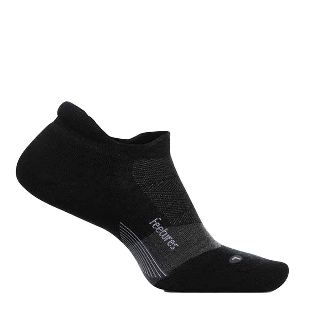 Feetures Merino 10 Max Cushion Wool No-Show Tab Socks - BlackToe running#colour_charcoal