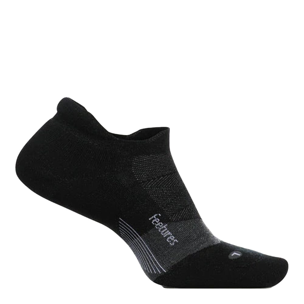 Feetures Merino 10 Ultralight Cushion Wool No-Show Tab Socks - BlackToe running#colour_charcoal
