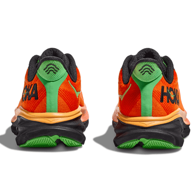 Hoka Men's Clifton 9 Men's Shoes - BlackToe Running#colour_flame-vibrant-orange