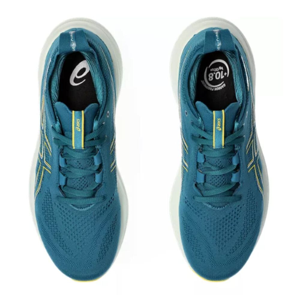 Asics Men's Gel-Nimbus 26 Men's Shoes - BlackToe Running#colour_evening-teal-light-mustard