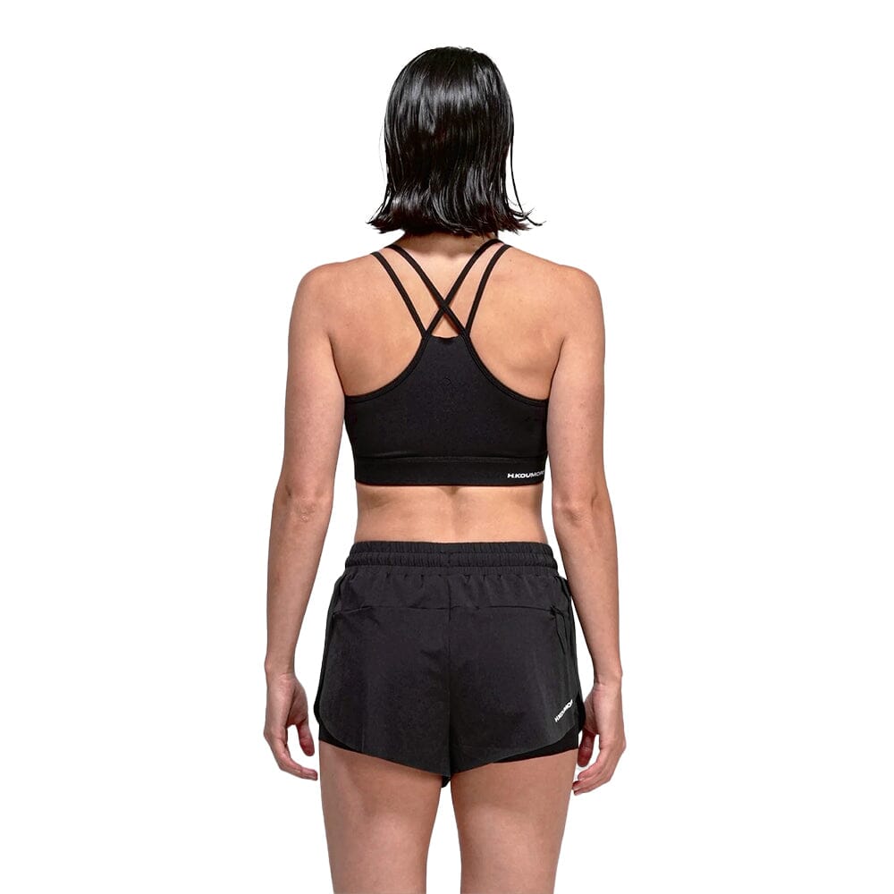 H.Koumori Women's Training Crop Top - BlackToe Running#colour_obsidiana-black