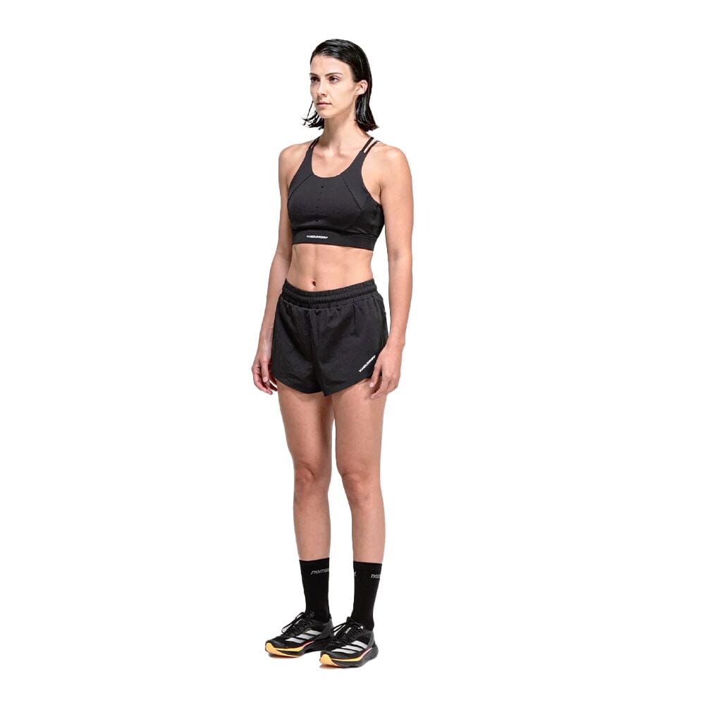 H.Koumori Women's Training Crop Top - BlackToe Running#colour_obsidiana-black