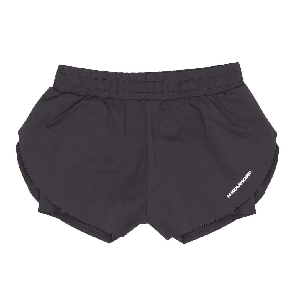 H.Koumori Women's Training Shorts - BlackToe Running#colour_obsidiana-black