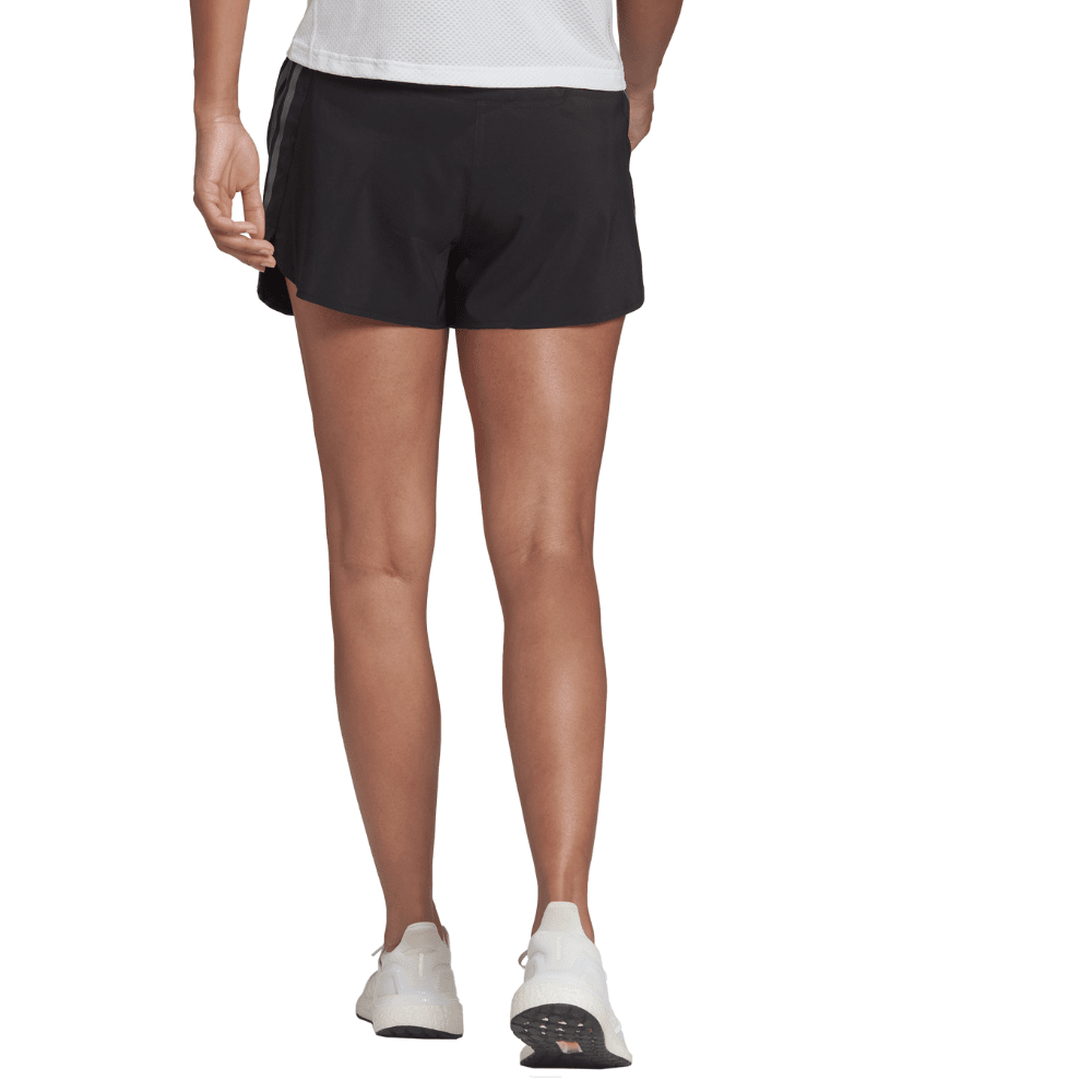 Adidas Women's Run Icons 3-Stripes Running Shorts - BlackToe Running#colour_black