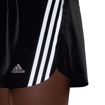 Adidas Women's Run Icons 3-Stripes Running Shorts - BlackToe Running#colour_black