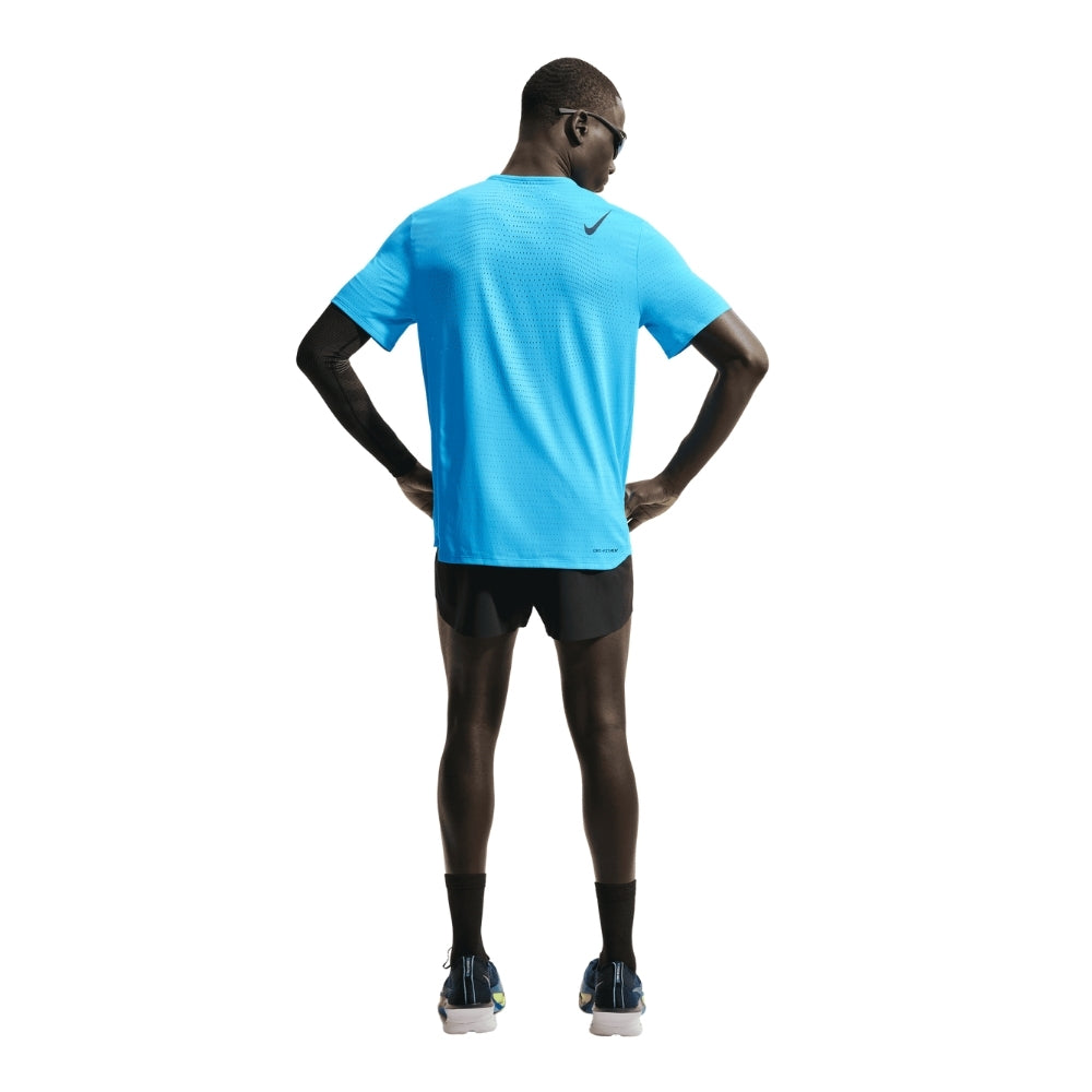 Nike Men's AeroSwift Dri-FIT ADV Short-Sleeve Running Top - BlackToe Running#colour_light-current-blue-black