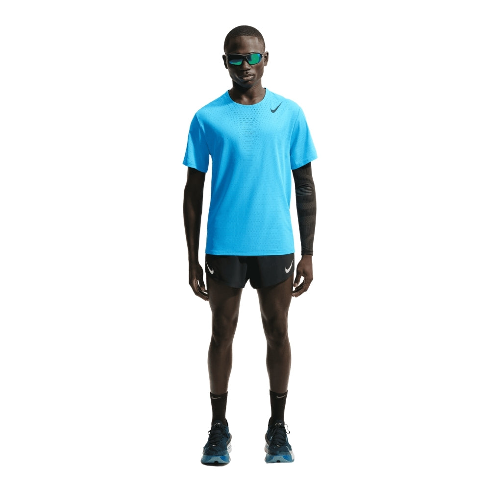 Nike Men's AeroSwift Dri-FIT ADV Short-Sleeve Running Top - BlackToe Running#colour_light-current-blue-black