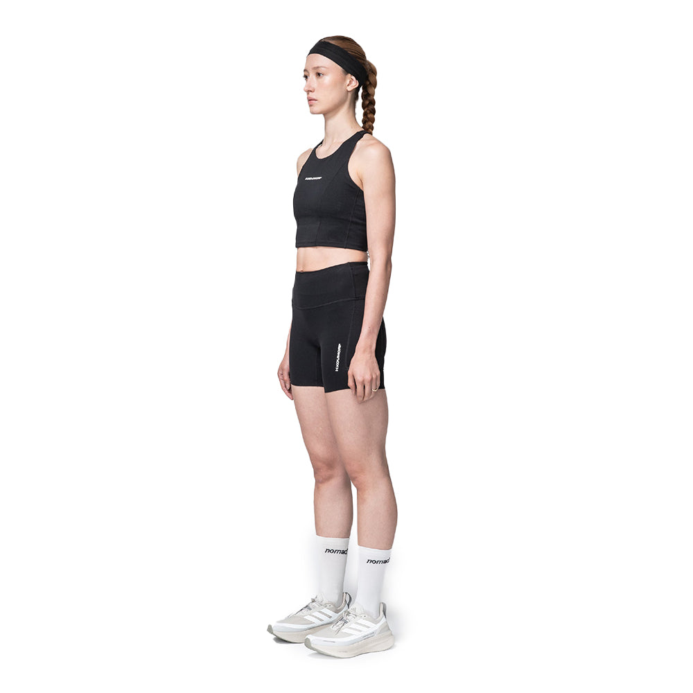 H.Koumori Women's 2in1 Pocket Top - BlackToe Running#colour_black