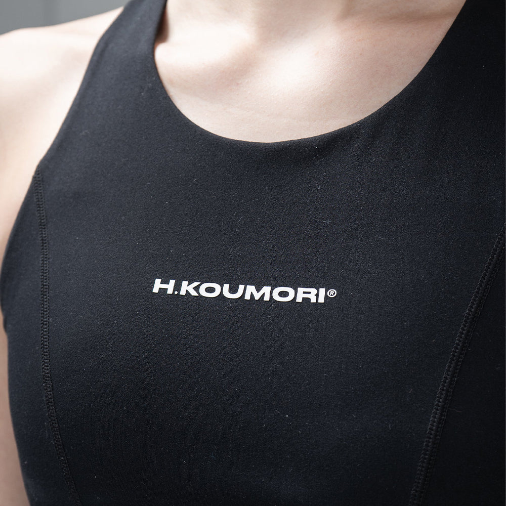 H.Koumori Women's 2in1 Pocket Top - BlackToe Running