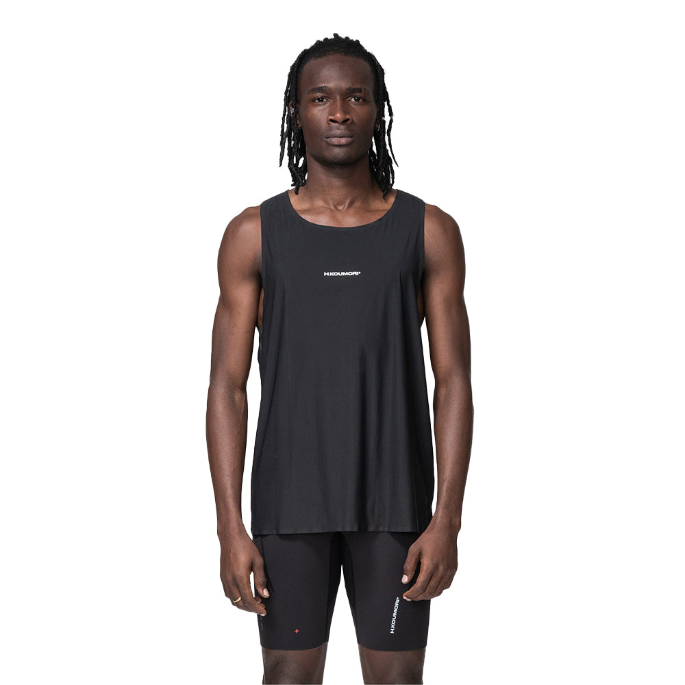H.Koumori Men's Race Singlet - BlackToe Running#colour_black