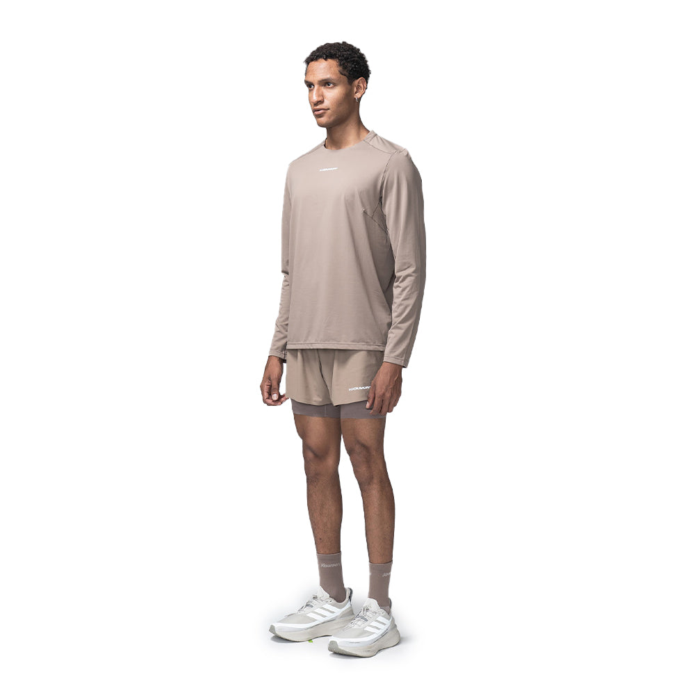 H.Koumori Men's Training Short - BlackToe Running#colour_fossil-brown