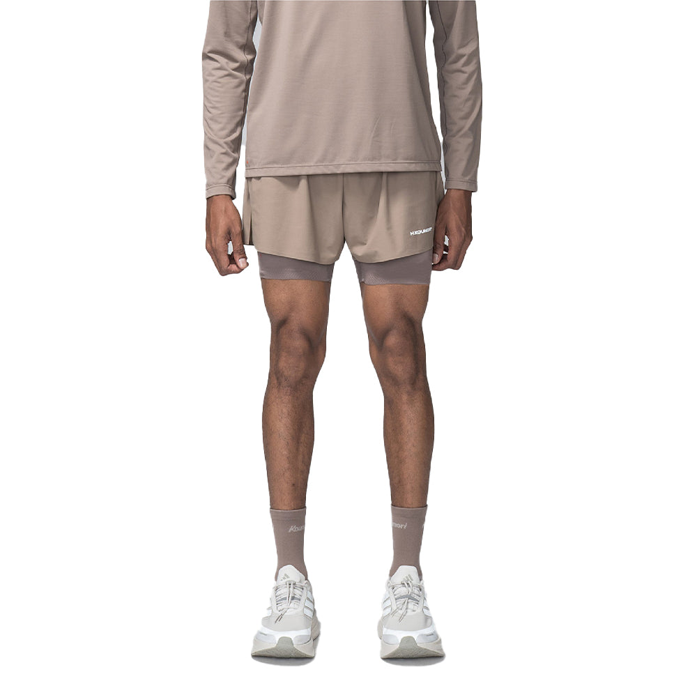 H.Koumori Men's Training Short - BlackToe Running#colour_fossil-brown