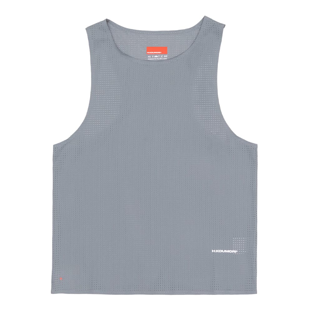 H.Koumori Men's Training Singlet - BlackToe Running#colour_grey