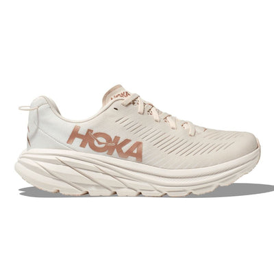 Hoka One One Women's Rincon 3 Women's Shoes - BlackToe Running#colour_eggnog-rose-gold