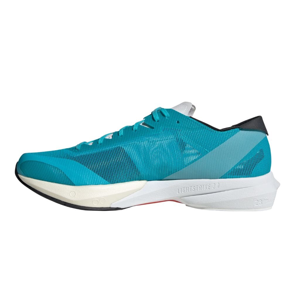 Adidas Men's Adizero Adios 8 Men's Shoes - BlackToe Running#colour_lucid-cyan-cloud-white-bright-red