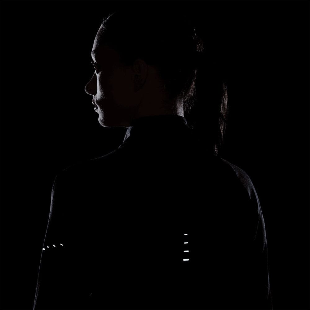 Nike Women's Dri-FIT Swift UV 1/4-Zip Running Top - BlackToe Running#colour_black
