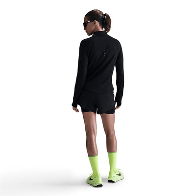 Nike Women's Dri-FIT Swift UV 1/4-Zip Running Top - BlackToe Running#colour_black