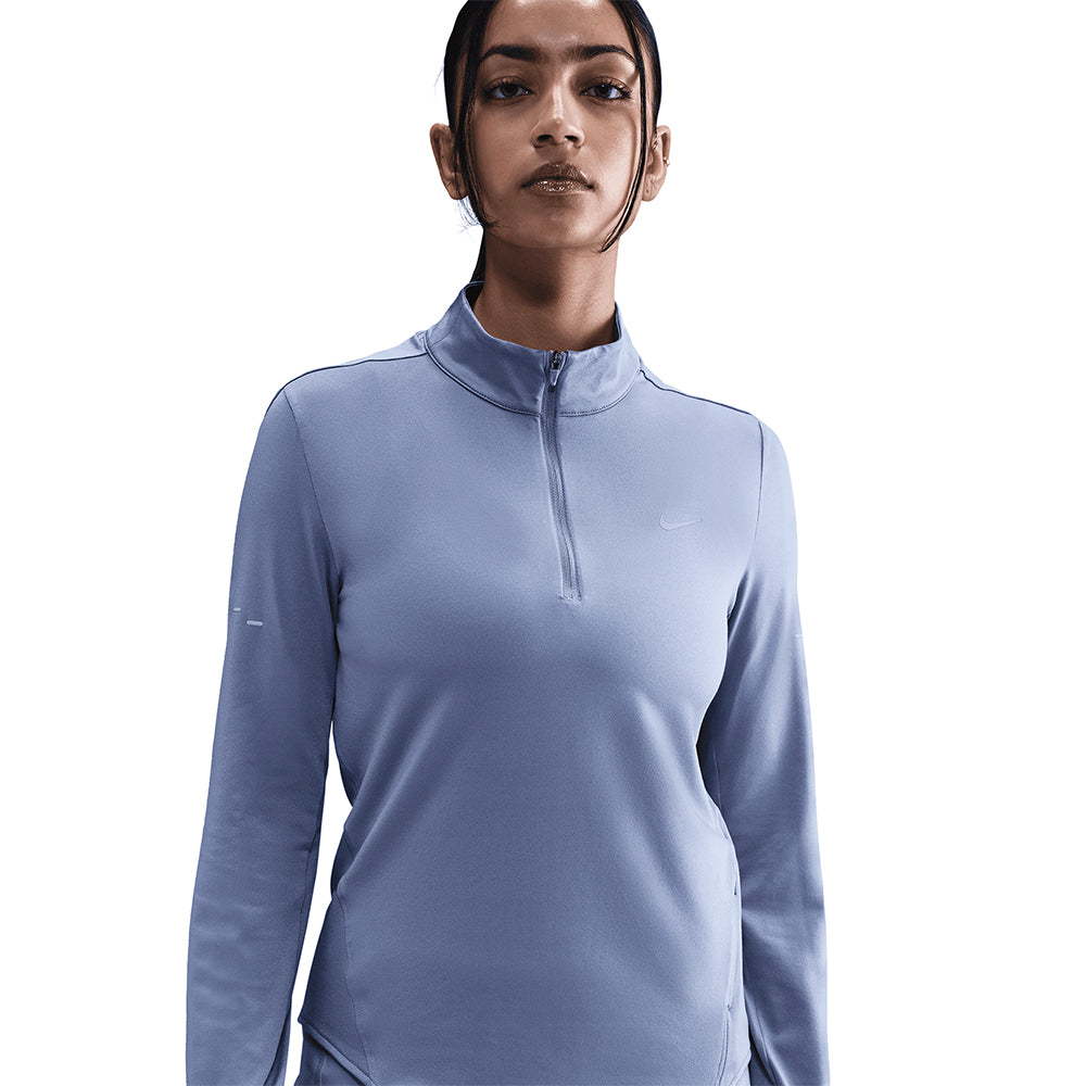 Nike Women's Dri-FIT Swift UV 1/4-Zip Running Top - BlackToe Running#colour_world-indigo