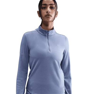 Nike Women's Dri-FIT Swift UV 1/4-Zip Running Top - BlackToe Running#colour_world-indigo